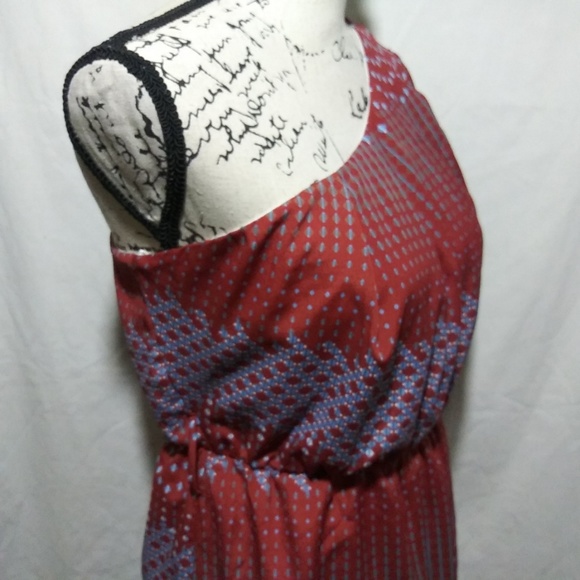 Needle & Thread Red blue off shoulder dress 👗 - Picture 6 of 7